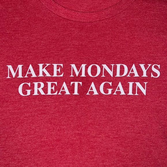 Gas Monkey Garage Make Mondays Great Again Heather Red Fast N' Loud Crew T-Shirt - Picture 5 of 5